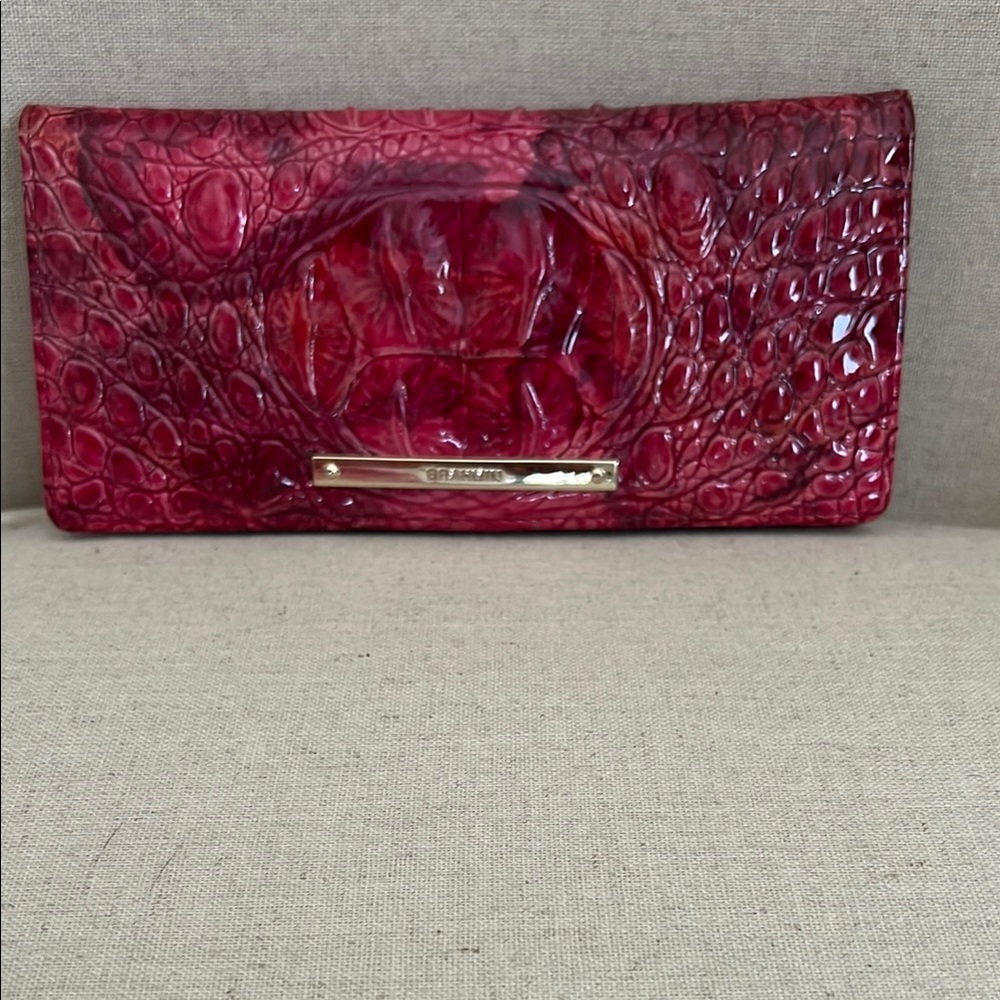 Brahmin Red Crocodile Embossed Wristlet Clutch